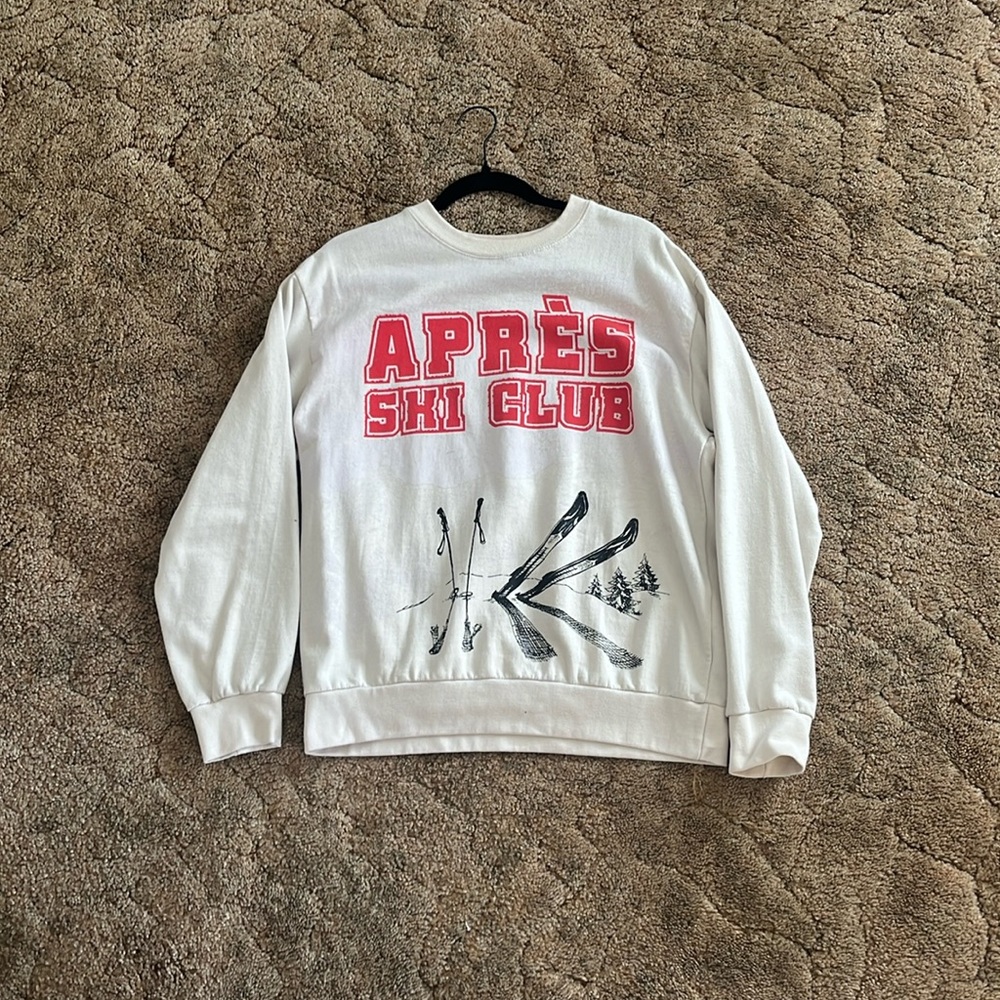 Cream, red and black Ape’s Ski Club Chemistry crewneck sweatshirt size L